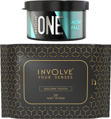Involve One Snowfall Car perfume with Facial Wipes -Golden Touch -20 N-Combo Car Freshener Blocks One Snowfall Car perfume with Facial Wipes -Golden Touch -20 N-Combo Car Air Freshener | Car Accessories interior |Car Accessories interior car perfumes and fresheners(1 Units)
