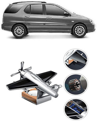 YUNEIK Car Solar Air Freshner Automatic Rotating Diffuser YK_SILVER-SINGLE-FAN-526(100 g)