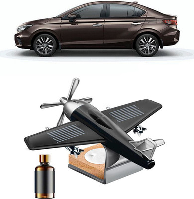 YUNEIK Car Solar Air Freshner Automatic Rotating Diffuser YNK-BLACK-SINGLE-FAN-155(100 g)