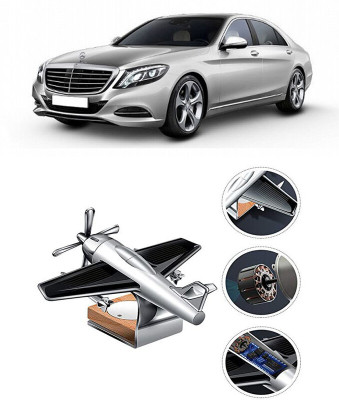 YUNEIK Car Solar Air Freshner Automatic Rotating Diffuser YK_SILVER-SINGLE-FAN-407(100 g)