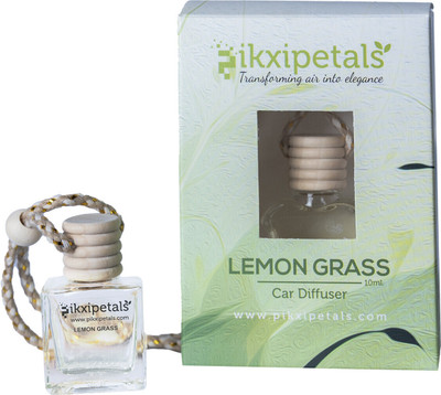 PIKXIPETALS Lemon Grass Car Freshener Diffuser Hanging Car Diffuser/Natural Fragrance Oils in Glass Bottle Interior Accessory for fresh Aroma Lemon Grass | 10ml(10 ml)