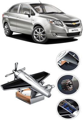 YUNEIK Car Solar Air Freshner Automatic Rotating Diffuser YK_SILVER-SINGLE-FAN-87(100 g)