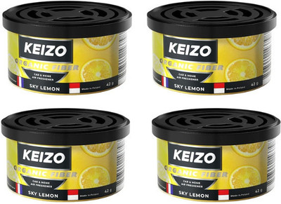 Keizo Sky Lemon Car Freshener Diffuser Car Perfume Strong Fiber Air Freshener To Freshen 'up Your Car Sky Lemon(4 x 42 ml)