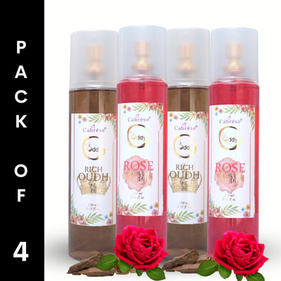 CABRESE Oudh, rose Spray ROOM AIR FRESHENER(4 x 250 ml)