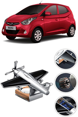 YUNEIK Car Solar Air Freshner Automatic Rotating Diffuser YK_SILVER-SINGLE-FAN-177(100 g)