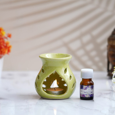 The Transit Story Lavender, Sandalwood, Five Flower, Jasmine Diffuser Set, Aroma Oil Ceramic Aroma Oil Burner Pot Shape Aroma Burner Natural Air Fragrance For Office & Home Candle Diffuser Set(3 x 1 Units)