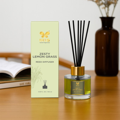 IRIS Zesty Lemongrass Aroma Reed Diffuser Set Home Fragrances(100 ml)