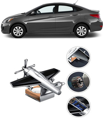 YUNEIK Car Solar Air Freshner Automatic Rotating Diffuser YK_SILVER-SINGLE-FAN-169(100 g)