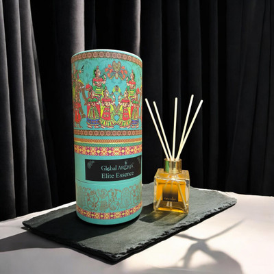 GLOBAL AROMA Reed Diffuser Set Elite-Essence Fragrance Diffuser Set CUBE-ELITE ESSENCE-100ML W-FIBER(100 ml)