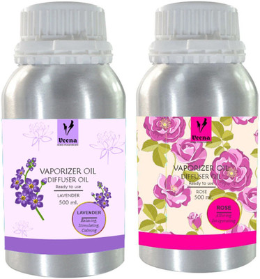 Veena Combo Aroma Oil Diffuser Lavender & Rose 500ml Set of 2 Aroma Oil Combo Aroma Oil Diffuser, Scented Oil Fragrance for Home, Room, Office & Washrooms -Lavender, Rose 500ml Set of 2(2 x 1 Units) Veena Combo Aroma Oil Diffuser Lavender & Rose 500ml Set of 2 Aroma Oil Combo Aroma Oil Diffuser, Scented Oil Fragrance for Home, Room, Office & Washrooms -Lavender, Rose 500ml Set of 2(2 x 1 Units)