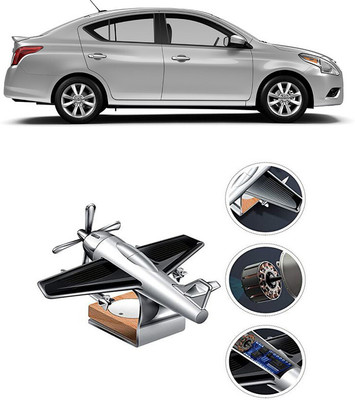 YUNEIK Car Solar Air Freshner Automatic Rotating Diffuser YK_SILVER-SINGLE-FAN-450(100 g)