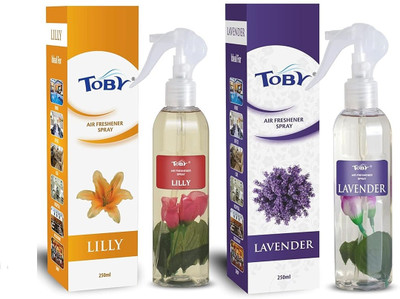 TOBY LILLY AND LAVENDER ROOM Car Freshener Spray LILLY AND LAVENDER AIR FRESHENER Spray (2 x 250 ml)(2 x 250 ml)