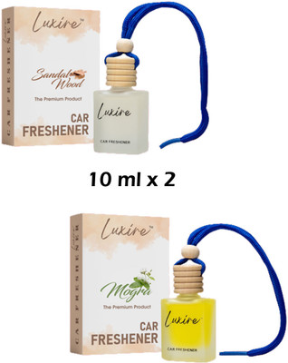 LUXIRE SANDALWOOD Car Freshener Diffuser SANDALWOOD & MOGRA Car Freshener (Pack of 2)(2 x 10 ml)