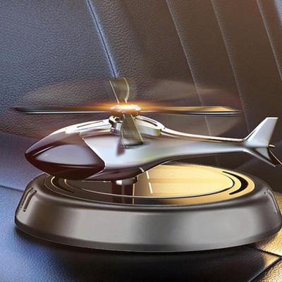 Budwill ® Solar Rotating Helicopter Oval Base Long Lasting Air Freshener (Black) Car Freshener Diffuser Solar Rotating Helicopter Oval Base(1 Units)