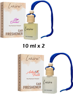 LUXIRE ORCHID Car Freshener Diffuser ORCHID & ACTIVE-FRESH Car Freshener (Pack of 2)(2 x 10 ml)