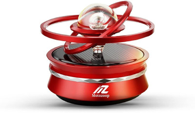 MOTOZOOP Multiple Fragrance Car Freshener Diffuser Metal Diamond Crystal ball car Solar Perfume air freshener car Fragrance Solar Rotating Perfume Dashboard Accessories Organic Perfume (Red)(1 Units)