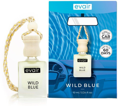 EVAIR Wild Blue Car Freshener Diffuser Wild Blue Car Freshener Diffuser Car Air Freshener with Essential Oils Fragrance in Glass Bottle(10 ml)