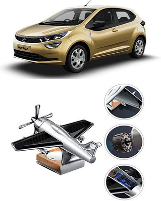 YUNEIK Car Solar Air Freshner Automatic Rotating Diffuser YK_SILVER-SINGLE-FAN-505(100 g)