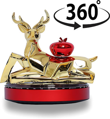Budwill ® Deer Solar-Powered Car Perfume with Auto Rotation Apple (Red) for Dashboard Car Freshener Diffuser Solar Deer With Apple(1 Units)