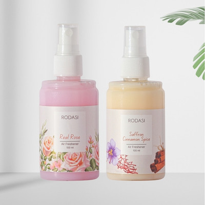 RODASI REAL ROSE SAFFRON CINNAMON Car Freshener Spray RODASSSS_FRRSC100ML(2 x 100 ml)