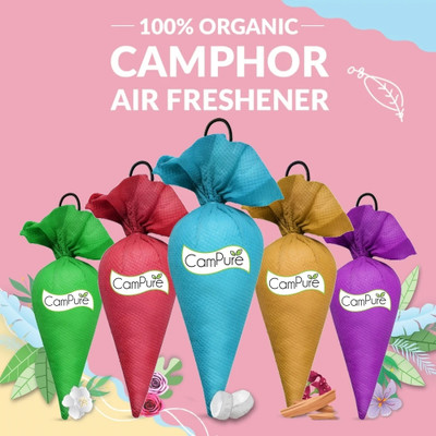 CamPure Cone Combo - Pack of 5 Potpourri Camphor Cone Combo - Room Freshener, Mosquito - Insect Repellent - Pack Of 5(5 x 1 Units)