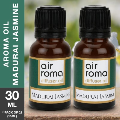 Airroma Madurai Jasmine, Natural and Undiluted Aroma Diffuser Oil Aroma Oil, Diffuser, Diffuser Set(2 x 15 ml)