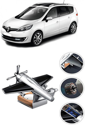 YUNEIK Car Solar Air Freshner Automatic Rotating Diffuser YK_SILVER-SINGLE-FAN-478(100 g)