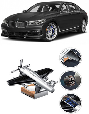 YUNEIK Car Solar Air Freshner Automatic Rotating Diffuser YK_SILVER-SINGLE-FAN-59(100 g)