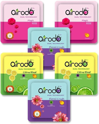 AIRODO Power Pocket Gel Air Freshener | Assorted Mix Scents | Pack of 6 Spray Power Pocket Gel Air Freshener | Assorted Mix Scents | Pack of 6(60 g)