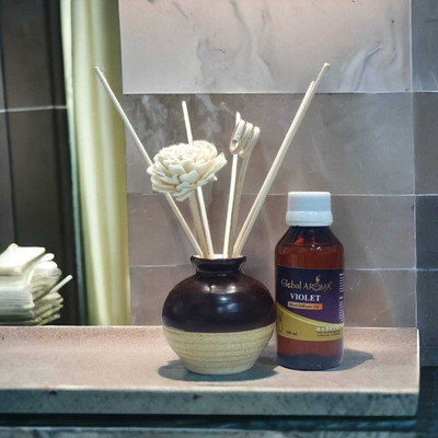 GLOBAL AROMA VIOLET Diffuser Set Violet Reed Diffuser Set-100 ml | Toxin-Free | Fine-Living Fragrance for Office, Home and Stress Relief | Mood Enhancer(100 ml)