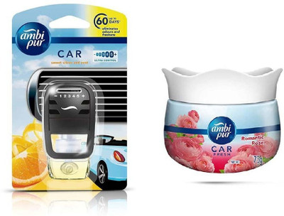 Ambipur Ambi Pur Citrus Zest Car perfume Starter kit Dashboaard Romantic Rose (70g) Diffuser Air Freshener/Purifier Pur Toilet Real Perfume Oil FreshLavender Combo Auto Pearl Car Freshener- Exotic Jasmine, Starter Kit 7.5 ml(7.5 ml) Ambipur Ambi Pur Citrus Zest Car perfume Starter kit Dashboaard Romantic Rose (70g) Diffuser Air Freshener/Purifier Pur Toilet Real Perfume Oil FreshLavender Combo Auto Pearl Car Freshener- Exotic Jasmine, Starter Kit 7.5 ml(7.5 ml)