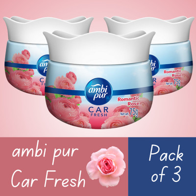 Ambipur Rose Car Freshener Blocks Rose Scent Car Freshener – 75g- Pcs 3(3 x 25 g)