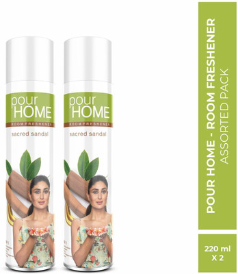 POUR HOME Room Freshener Sacred Sandal 270 Ml (Pack of 2) Spray Room Freshener Sacred Sandal(2 x 220 ml)