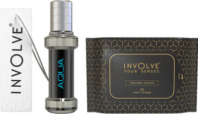 Involve Element Aqua Car perfume with Facial Wipes -Golden Touch -20 N-Combo Car Freshener Spray Element Aqua Car perfume with Facial Wipes -Golden Touch -20 N-Combo Car Air Freshener | Car Accessories interior |Car Accessories interior car perfumes and fresheners(1 Units)