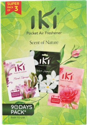 IKI Air Pockets (Tuberose, Jasmine, Rose) Fragrance Blocks(2 x 30 ml)