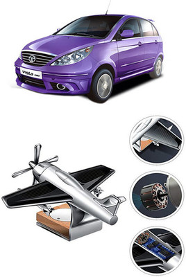 YUNEIK Car Solar Air Freshner Automatic Rotating Diffuser YK_SILVER-SINGLE-FAN-559(100 g)