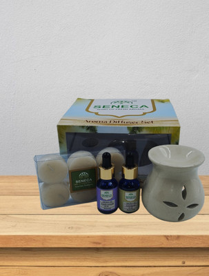 Seneca Lemon fragrance, JASMIN Diffuser Set, Aroma Oil Diffuser Set with 2 Aroma Oils - Relaxing and Invigorating Scents(2 x 15 ml)