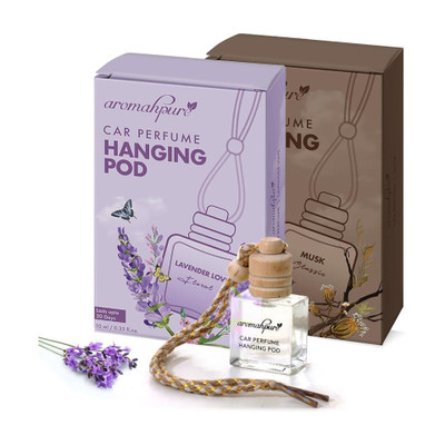 Aromahpure Lavender and Musk Car Freshener Diffuser Pack of 2 Hanging Pod Air Freshener(2 x 10 ml)