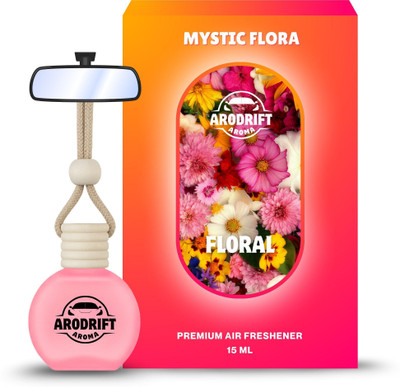 AroDrift Mystic Flora Aroma Oil, Diffuser Set, Refill Premium Hanging Car Perfume | Mystic Flora | Natural Essential Fragrance Oils in Glass Bottle |15ML(15 ml)