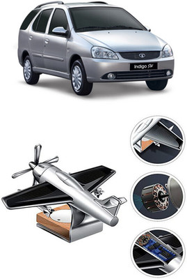 YUNEIK Car Solar Air Freshner Automatic Rotating Diffuser YK_SILVER-SINGLE-FAN-523(100 g)