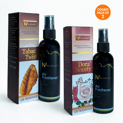 NUVENSO Musky Floral Spray Dora Beauty + Tabac Twist Air Freshener Combo – 100ml x 2(2 x 100 ml)