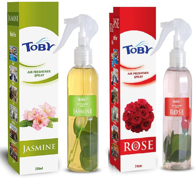 TOBY FRESH Spray ROSE , JASMINE AIR FRESHENER(2 x 225 ml)