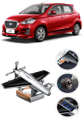YUNEIK Car Solar Air Freshner Automatic Rotating Diffuser YK_SILVER-SINGLE-FAN-436(100 g)