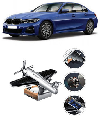 YUNEIK Car Solar Air Freshner Automatic Rotating Diffuser YK_SILVER-SINGLE-FAN-41(100 g)