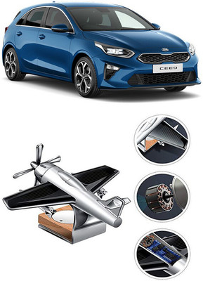 YUNEIK Car Solar Air Freshner Automatic Rotating Diffuser YK_SILVER-SINGLE-FAN-228(100 g)