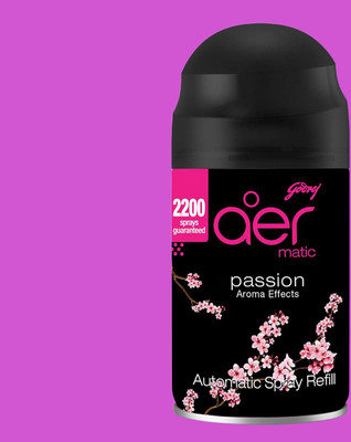 Godrej Aer Matic Room Freshener -Passion Car Freshener Refill aer matic,bar freshner,liquid automatic air freshener refill pack _332(225 ml)