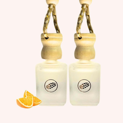 Retro Vibes Orange Car Perfume Hanging Pod Essential Oils Car Freshener Diffuser Set Orange Car Perfume Hanging Pod Essential Oils(2 x 10 ml)