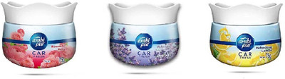 Ambipur Refreshing Lavender & Lemon Rose air freshener perfume combo Value pack of 3 Car Freshener Diffuser Combo 3 Pack Refreshing air freshsner Car perfume for Dashboard or cup holder Lavender Lemon Rose Fragrance(75 g)