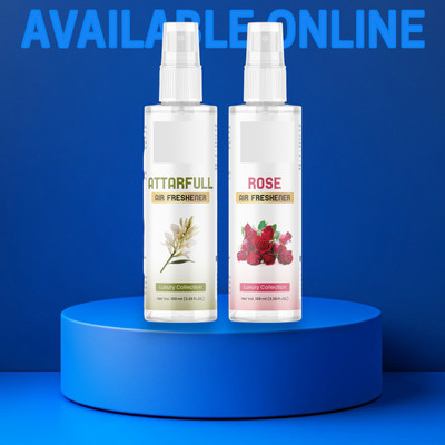 Influtive Original Attarfull, & Rose Air Freshener for Home, Car, Hotel Rooms & Office Spray Car Freshener Spray Luxury Collection in 2 Fregrence Original Attarfull & Rose Air Freshener For Home, Car, Hotel Rooms & Office Spray-21(2 x 100 ml)