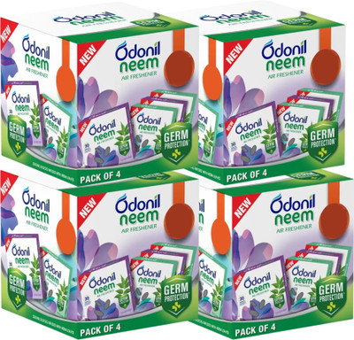 Odonil Neem Blocks Bathroom Neem Air Freshener Blocks | Mixed Fragrance | Long Lasting Odour  (4 X 192 G) For Rs. 422 @ 45 %